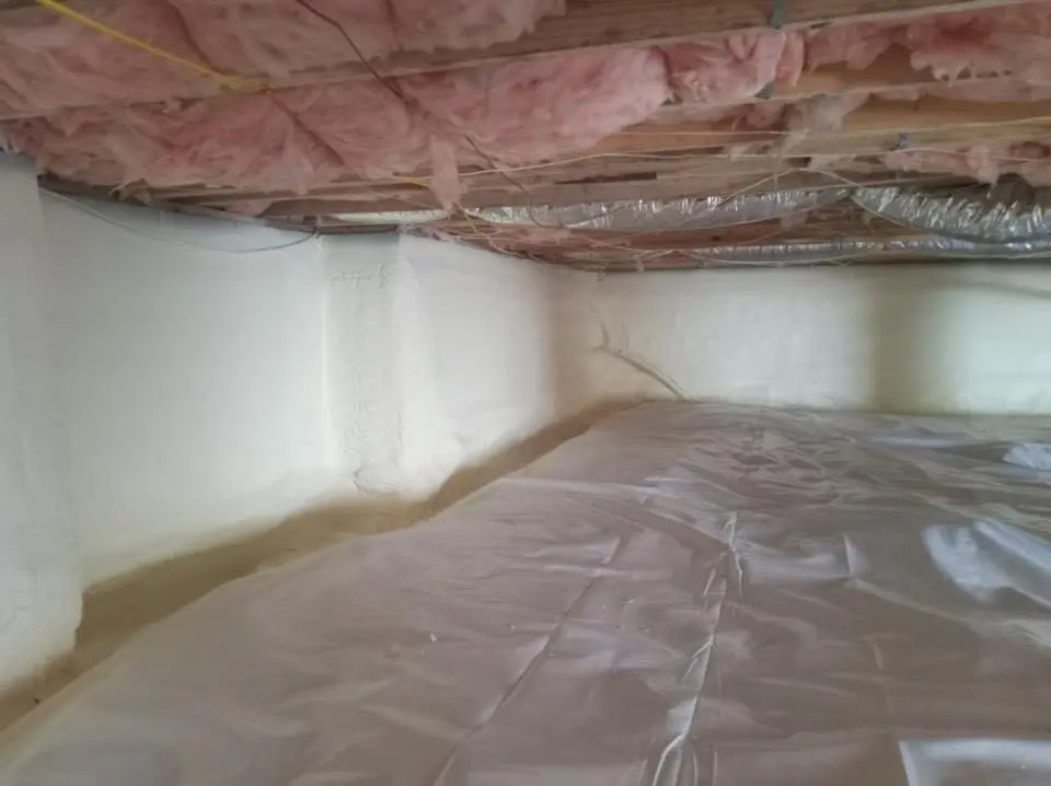 Crawl space encapsulation with closed-cell spray foam for Roof Waterproofing in Thompson